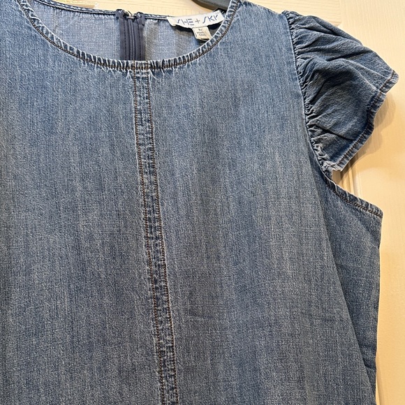 She + Sky Blue Denim Casual Dress - Picture 3 of 9